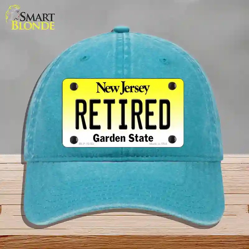 HAT10-MLP-10162 Retired   Jersey Novelty License Plate Hat, Unconstructed Cotton - Lake Blue