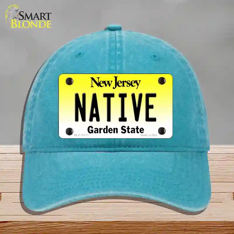 HAT10-MLP-10173 Native   Jersey Novelty License Plate Hat, Unconstructed Cotton - Lake Blue