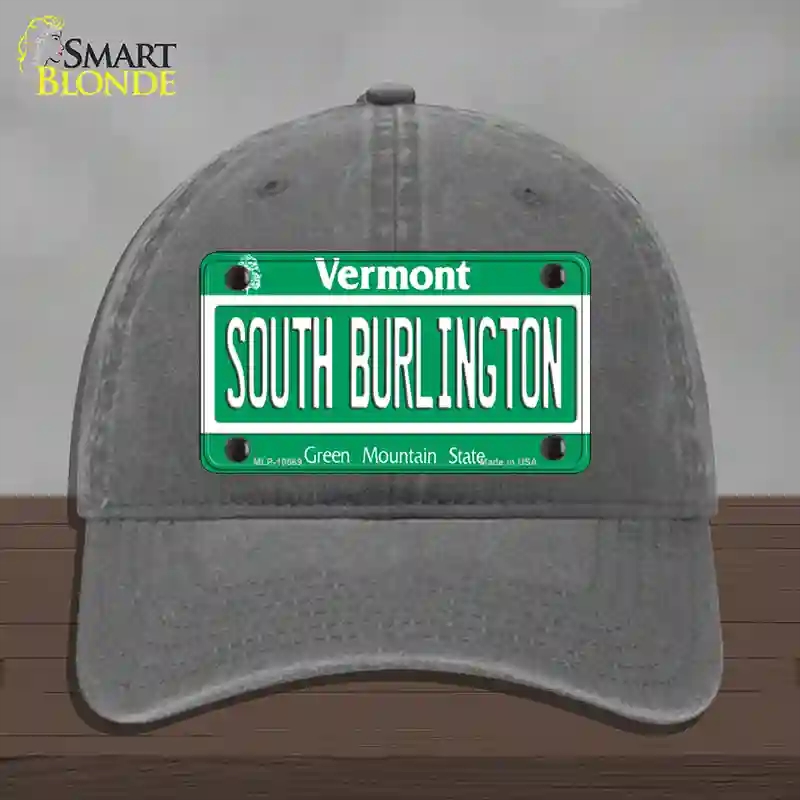 HAT08-MLP-10669 South Burlington Vermont Novelty License Plate Hat, Unconstructed Cotton - Charcoal