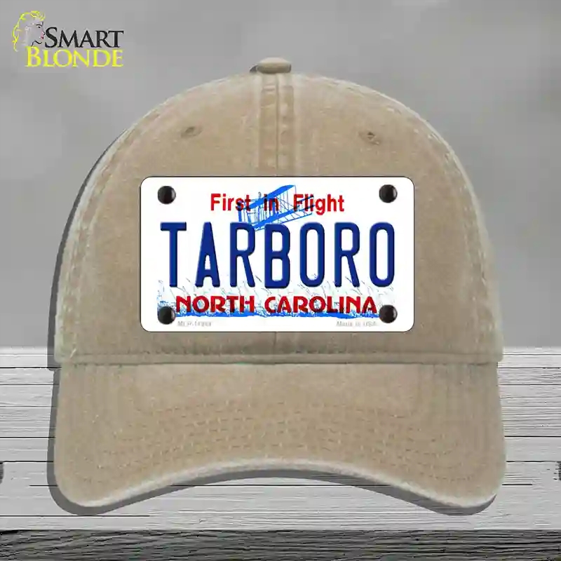 HAT09-MLP-11844 Tarboro North Carolina Novelty License Plate Hat, Unconstructed Cotton - Khaki