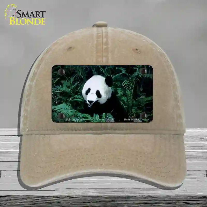 HAT09-MLP-1187 Panda Bear Novelty License Plate Hat, Unconstructed Cotton - Khaki