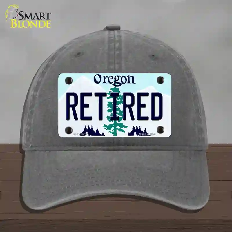 HAT08-MLP-10362 Retired Oregon Novelty License Plate Hat, Unconstructed Cotton - Charcoal