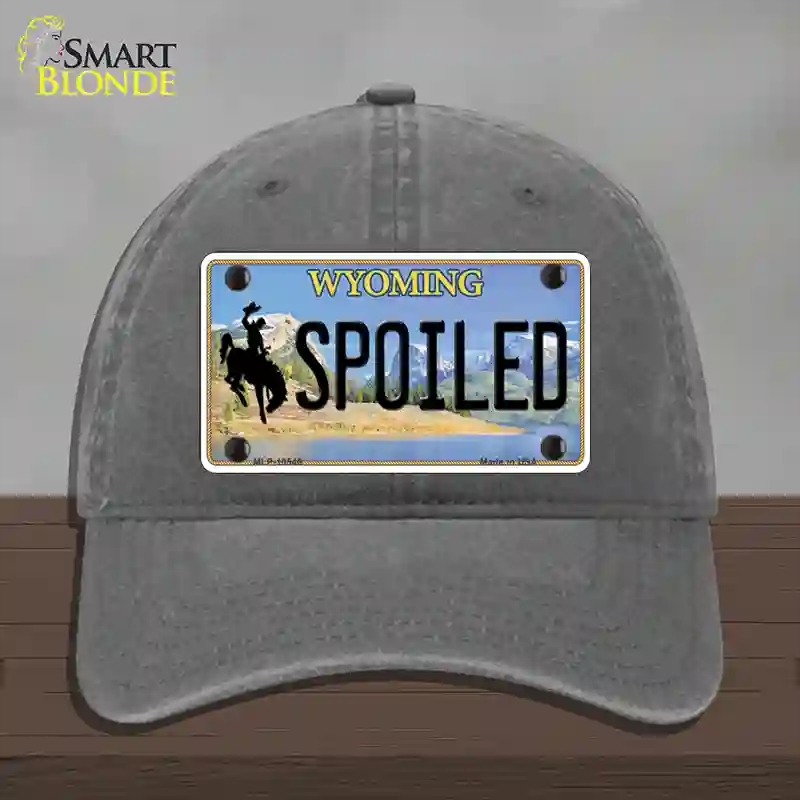 HAT08-MLP-10546 Spoiled Wyoming Novelty License Plate Hat, Unconstructed Cotton - Charcoal