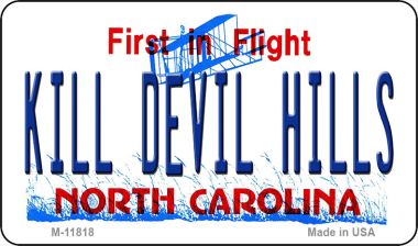 M-11818 3.5 x 2 in. Kill Devil Hills North Carolina Novelty Metal Magnet