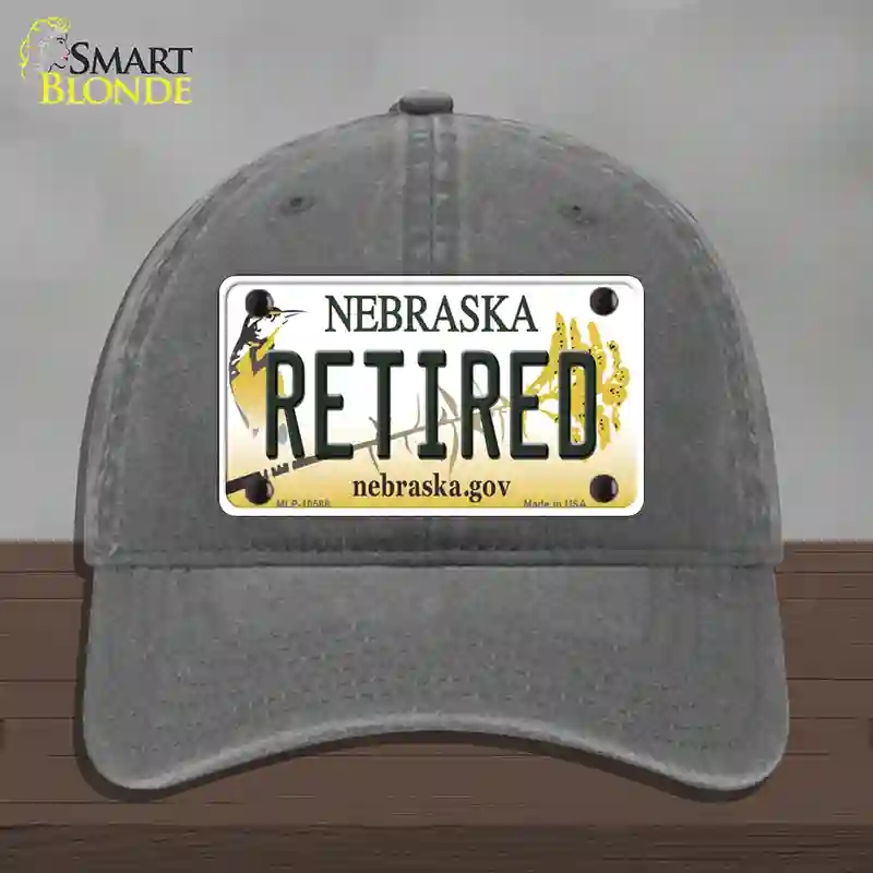 HAT08-MLP-10588 Retired Nebraska Novelty License Plate Hat, Unconstructed Cotton - Charcoal