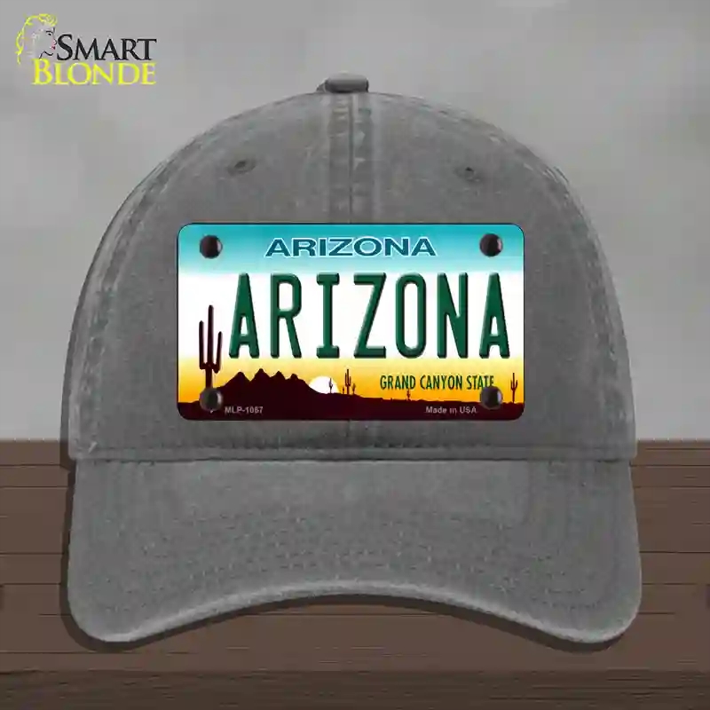 HAT08-MLP-1067 Arizona Novelty License Plate Hat, Unconstructed Cotton - Charcoal