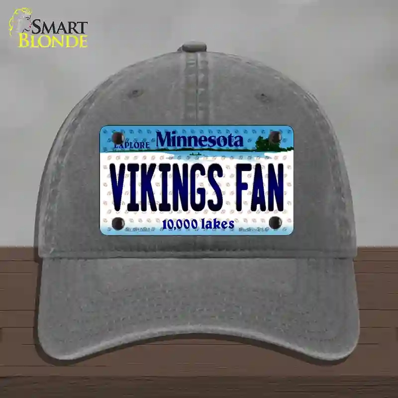 HAT08-MLP-10768 Vikings Fan Minnesota Novelty License Plate Hat, Unconstructed Cotton - Charcoal