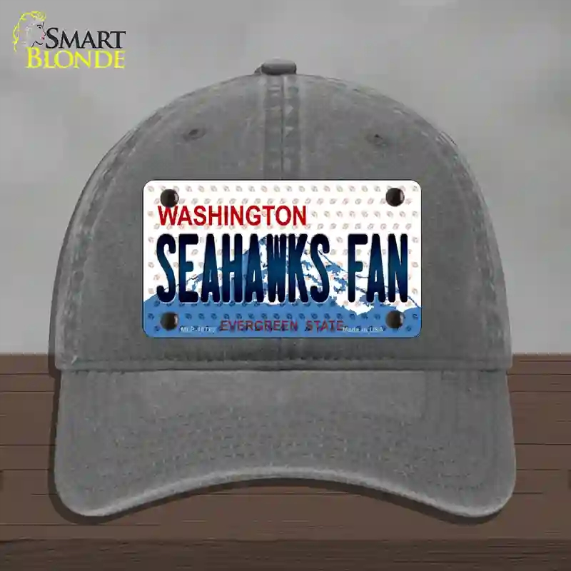 HAT08-MLP-10783 Seahawks Fan Washington Novelty License Plate Hat, Unconstructed Cotton - Charcoal