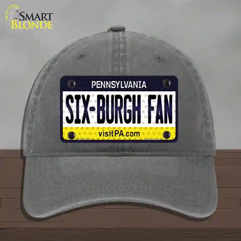 HAT08-MLP-10785 Six Burgh Fan Pennsylvania Novelty License Plate Hat, Unconstructed Cotton - Charcoal