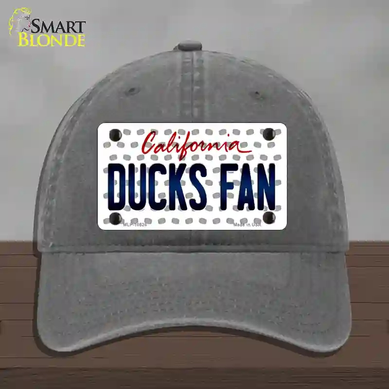HAT08-MLP-10826 Ducks Fan California Novelty License Plate Hat, Unconstructed Cotton - Charcoal
