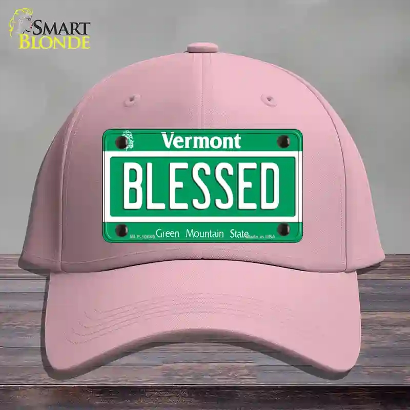 HAT05-MLP-10689 Blessed Vermont Novelty License Plate Hat, Cotton - Pink