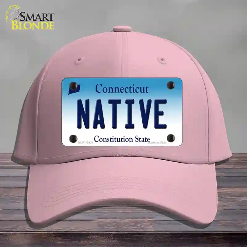 HAT05-MLP-10921 Native Connecticut Novelty License Plate Hat, Cotton - Pink