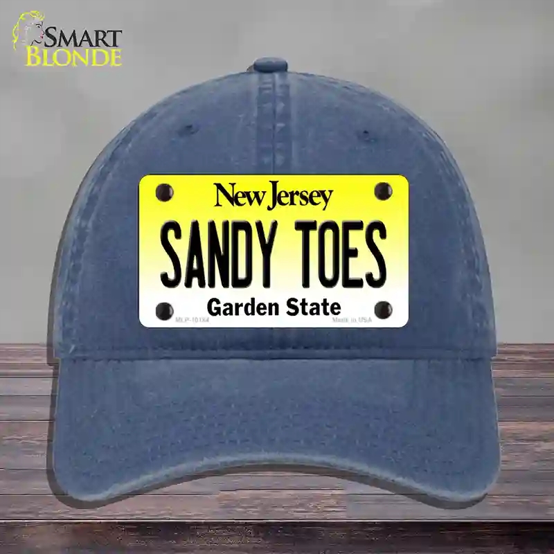 HAT11-MLP-10184 Sandy Toes   Jersey Novelty License Plate Hat, Unconstructed Cotton - Navy