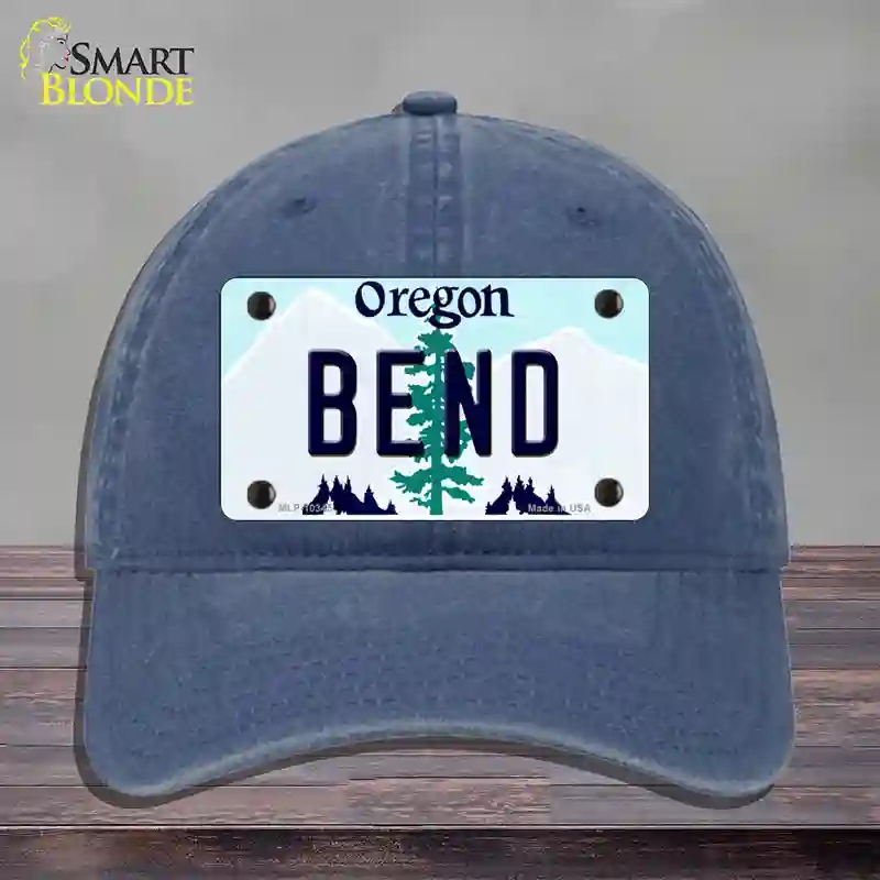 HAT11-MLP-10345 Bend Oregon Novelty License Plate Hat, Unconstructed Cotton - Navy