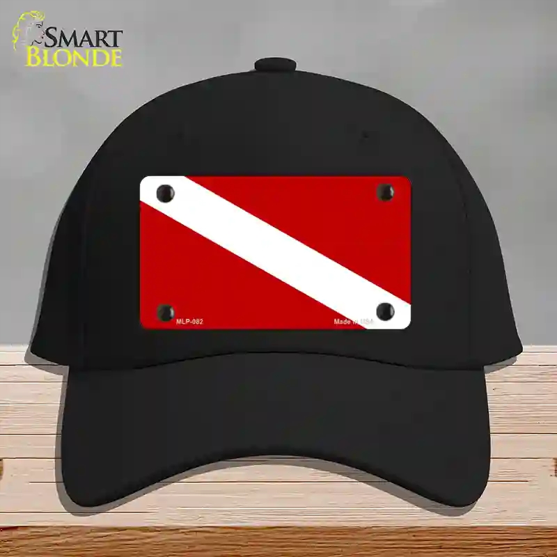 HAT03-MLP-082 Diving Flag Novelty License Plate Hat, Cotton - Black