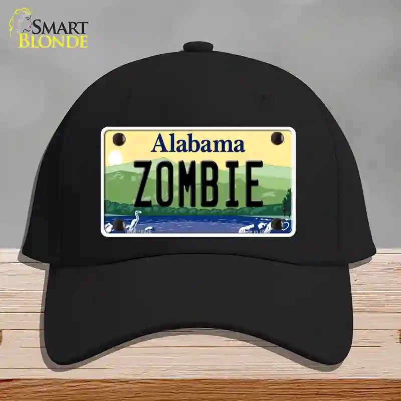HAT03-MLP-10020 Zombie Alabama Novelty License Plate Hat, Cotton - Black