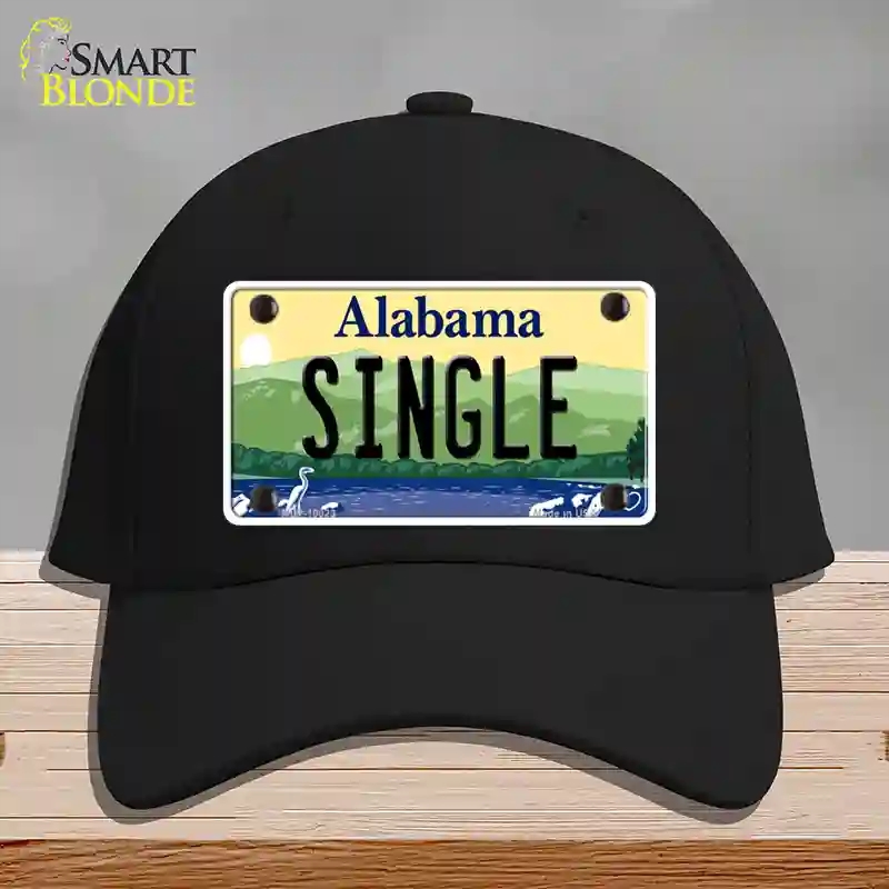 HAT03-MLP-10023 Single Alabama Novelty License Plate Hat, Cotton - Black