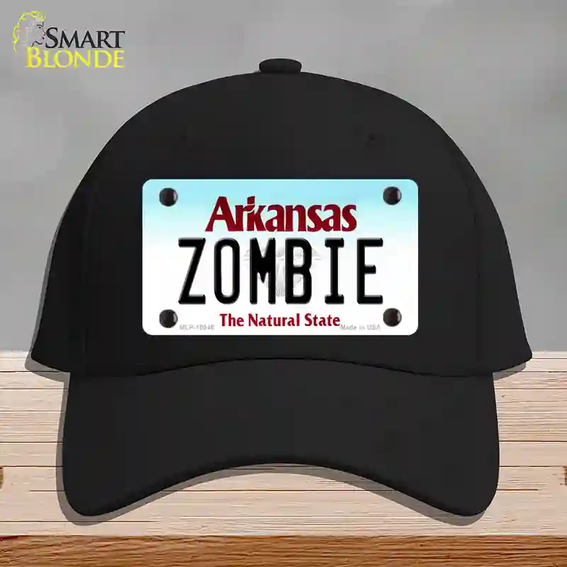HAT03-MLP-10046 Zombie Arkansas Novelty License Plate Hat, Cotton - Black