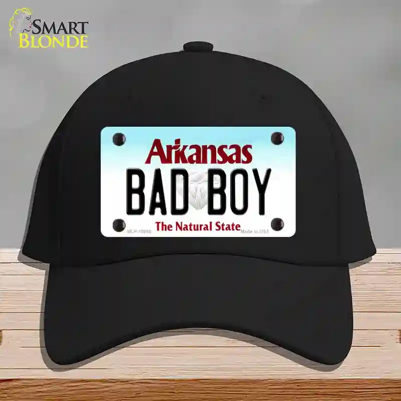 HAT03-MLP-10060 Bad Boy Arkansas Novelty License Plate Hat, Cotton - Black