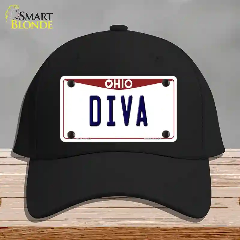 HAT03-MLP-10102 Diva Ohio Novelty License Plate Hat, Cotton - Black