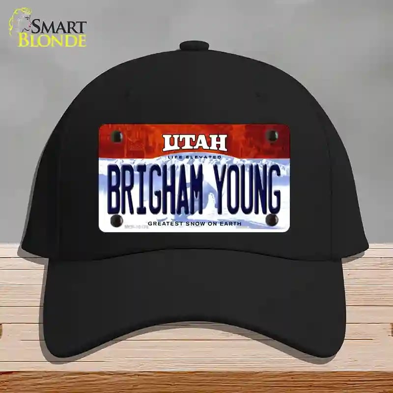 HAT03-MLP-10199 Brigham Young Utah Novelty License Plate Hat, Cotton - Black