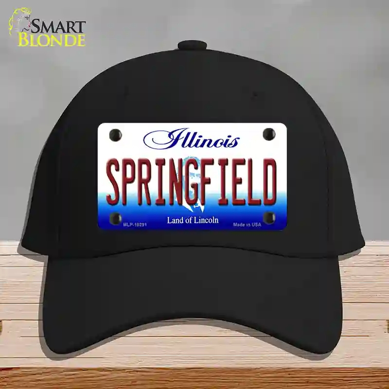 HAT03-MLP-10291 Springfield Illinois Novelty License Plate Hat, Cotton - Black