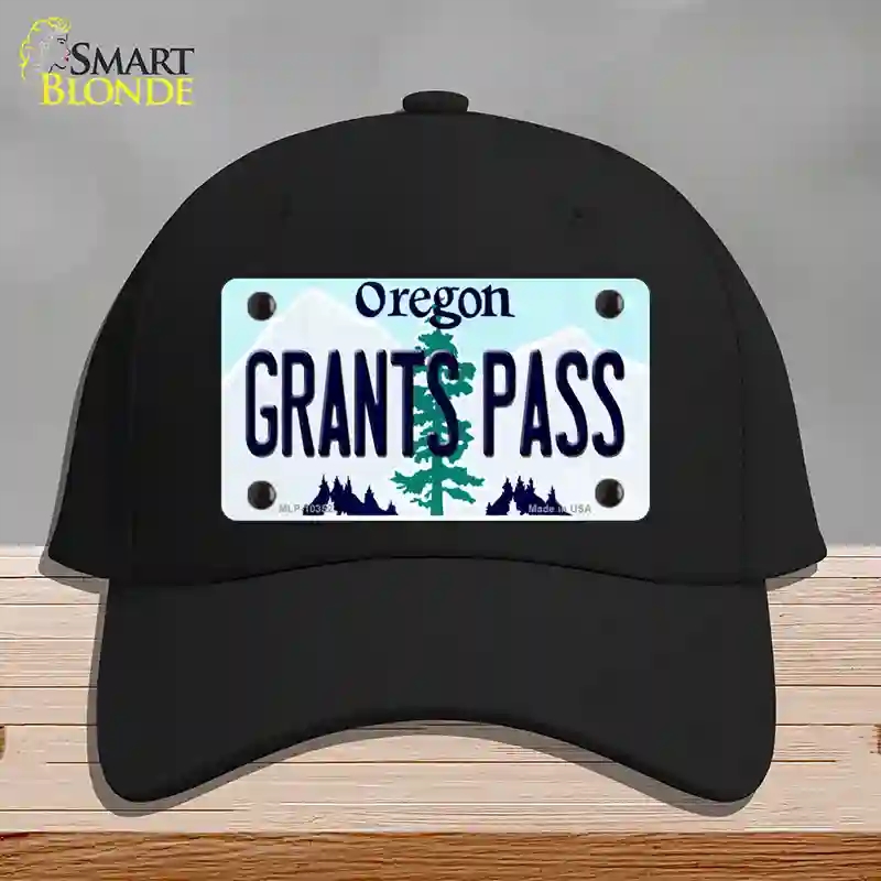 HAT03-MLP-10352 Grants Pass Oregon Novelty License Plate Hat, Cotton - Black