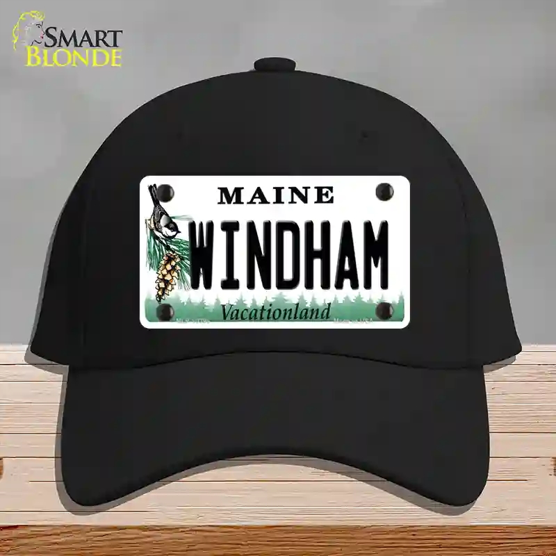 HAT03-MLP-10396 Windham Maine Novelty License Plate Hat, Cotton - Black