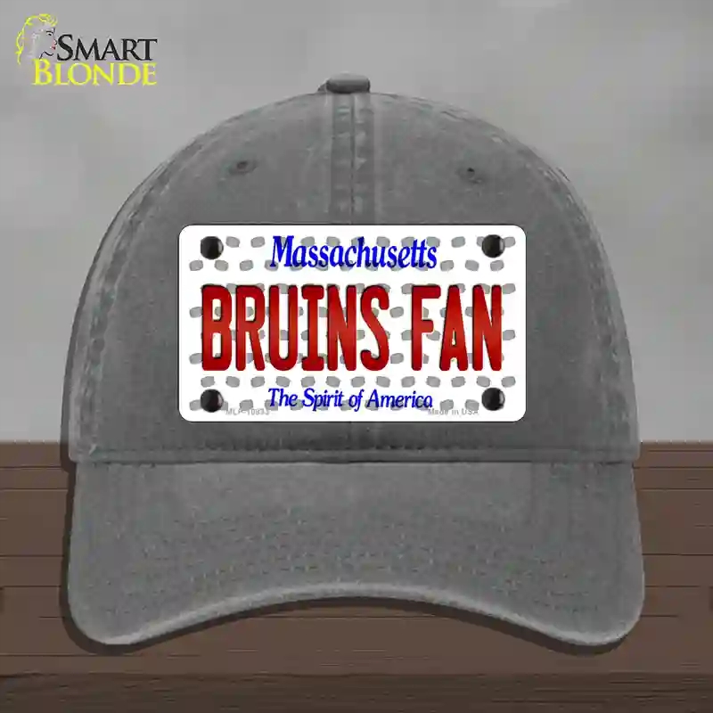 HAT08-MLP-10833 Bruins Fan Massachusetts Novelty License Plate Hat, Unconstructed Cotton - Charcoal