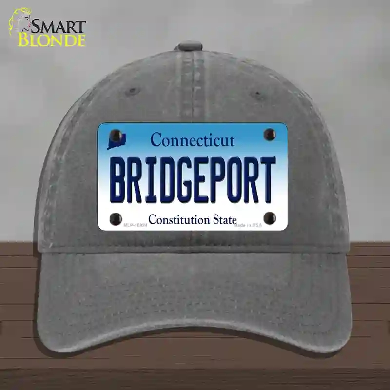 HAT08-MLP-10894 Bridgeport Connecticut Novelty License Plate Hat, Unconstructed Cotton - Charcoal