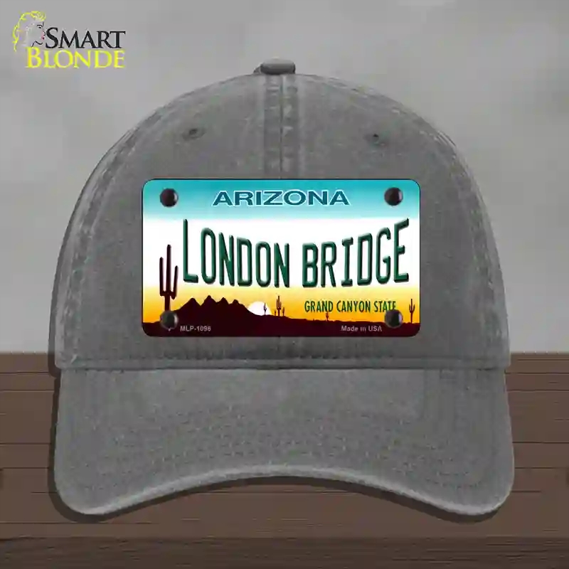 HAT08-MLP-1096 London Bridge Arizona Novelty License Plate Hat, Unconstructed Cotton - Charcoal