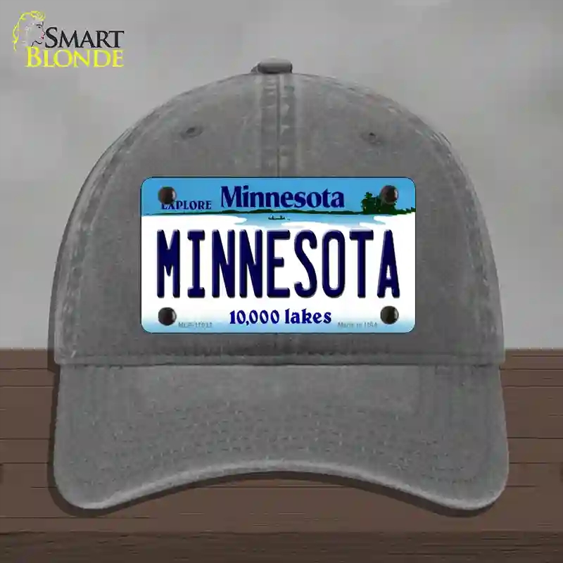 HAT08-MLP-11032 Minnesota State Novelty License Plate Hat, Unconstructed Cotton - Charcoal