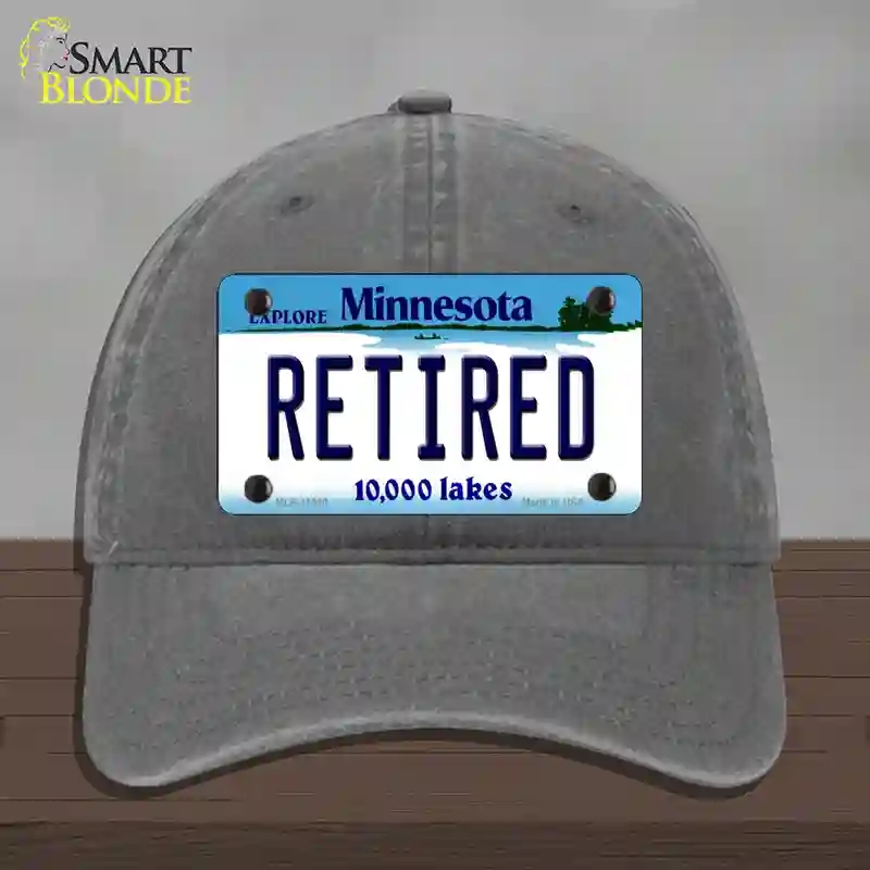 HAT08-MLP-11060 Retired Minnesota State Novelty License Plate Hat, Unconstructed Cotton - Charcoal