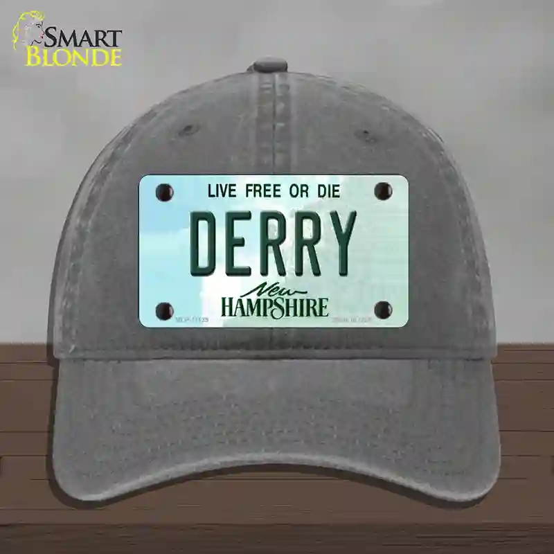 HAT08-MLP-11139 Derry   Hampshire State Novelty License Plate Hat, Unconstructed Cotton - Charcoal