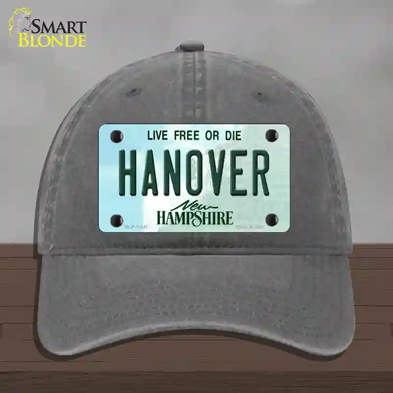 HAT08-MLP-11147 Hanover   Hampshire State Novelty License Plate Hat, Unconstructed Cotton - Charcoal