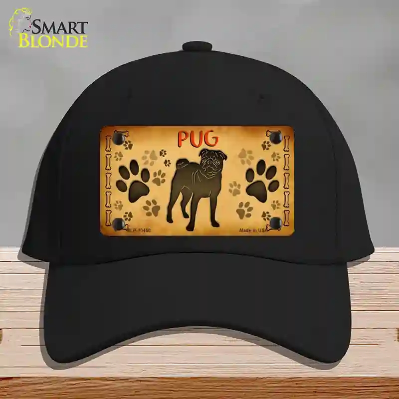 HAT03-MLP-10456 Pug Novelty License Plate Hat, Cotton - Black