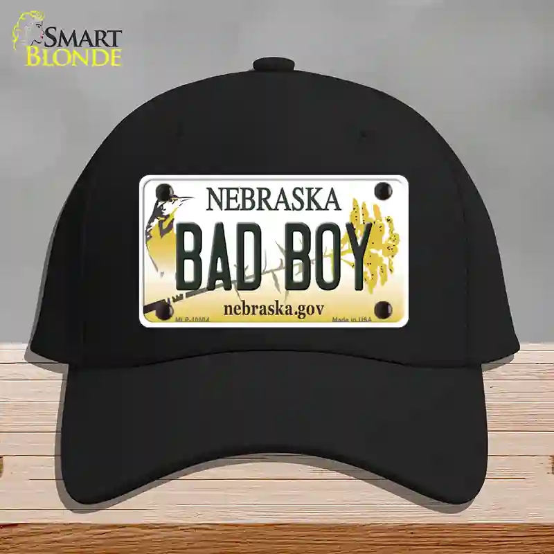 HAT03-MLP-10604 Bad Boy Nebraska Novelty License Plate Hat, Cotton - Black