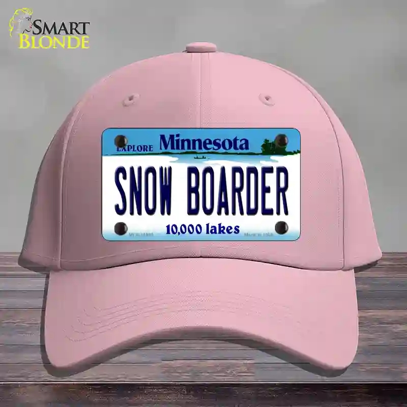 HAT05-MLP-11083 Snow Boarder Minnesota State Novelty License Plate Hat, Cotton - Pink