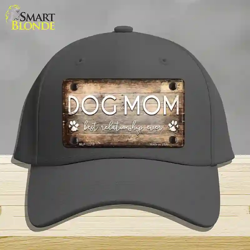 HAT04-MLP-12210 Dog Mom Novelty License Plate Hat, Cotton - Charcoal