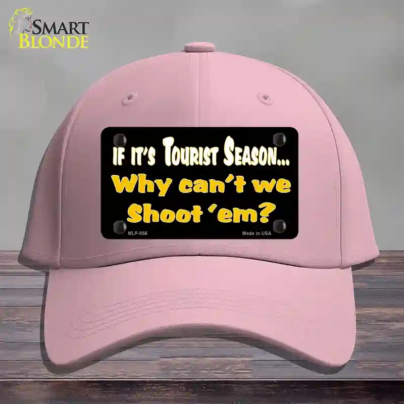 HAT05-MLP-056 Why Cant We Shoot Em Novelty License Plate Hat, Cotton - Pink