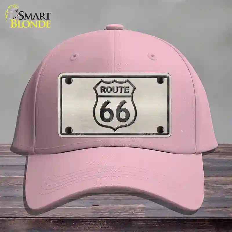 HAT05-MLP-097 Route 66 Shield White Novelty License Plate Hat, Cotton - Pink