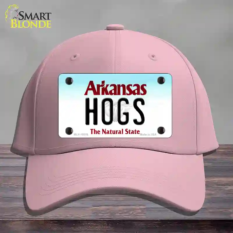 HAT05-MLP-10039 Hogs Arkansas Novelty License Plate Hat, Cotton - Pink