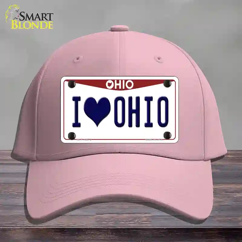 HAT05-MLP-10072 I Love Ohio Novelty License Plate Hat, Cotton - Pink