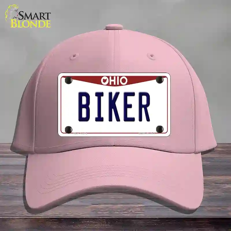 HAT05-MLP-10096 Biker Ohio Novelty License Plate Hat, Cotton - Pink