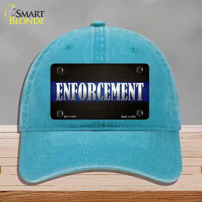 HAT10-MLP-11051 Enforcement Novelty License Plate Hat, Unconstructed Cotton - Lake Blue