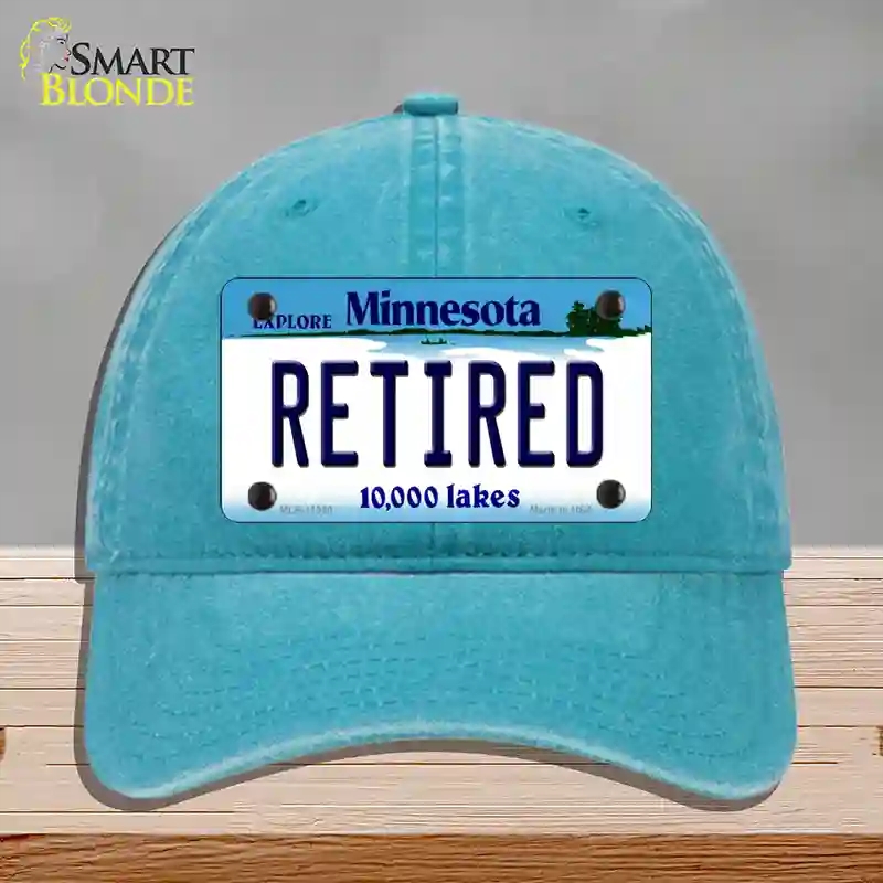 HAT10-MLP-11060 Retired Minnesota State Novelty License Plate Hat, Unconstructed Cotton - Lake Blue