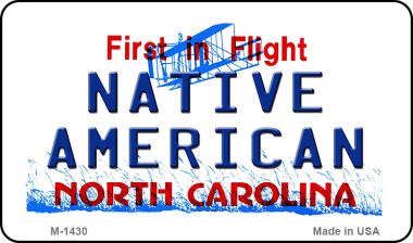 M-1430 3.5 x 2 in. Native American North Carolina State License Plate Magnet