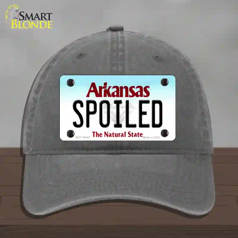 HAT08-MLP-10047 Spoiled Arkansas Novelty License Plate Hat, Unconstructed Cotton - Charcoal
