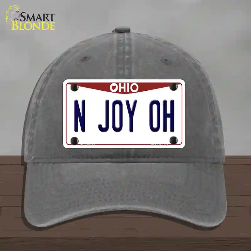 HAT08-MLP-10073 N Joy OH Ohio Novelty License Plate Hat, Unconstructed Cotton - Charcoal