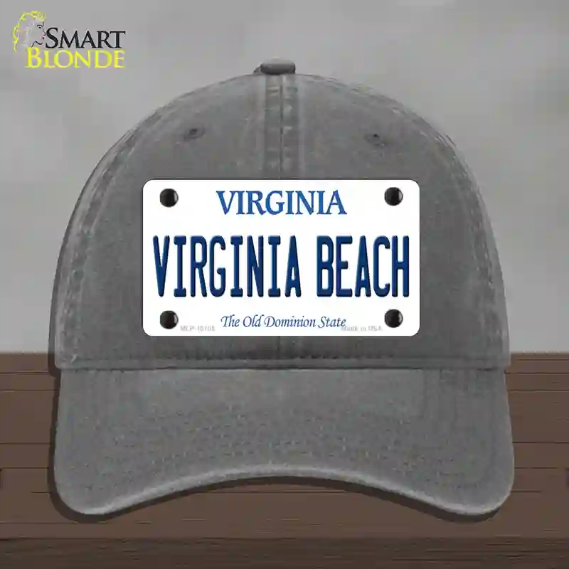 HAT08-MLP-10105 Virginia Beach Novelty License Plate Hat, Unconstructed Cotton - Charcoal
